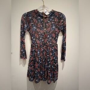 NWT- Knitworks Black, Pink & Blue Floral Dress Size 12 Girls